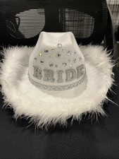 White bride Cowboy Hat With Jewels And Lights