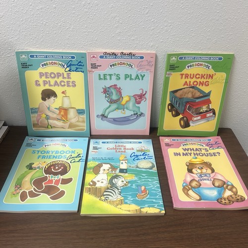 Lot Of 6 Vintage 1988 A Golden Book - A Giant Coloring Book Preschool  Unused - Picture 1 of 22