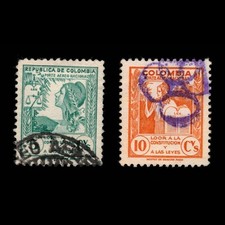 Colombia, Scott C164-C165, Justice & Liberty, 1949, used, 112838