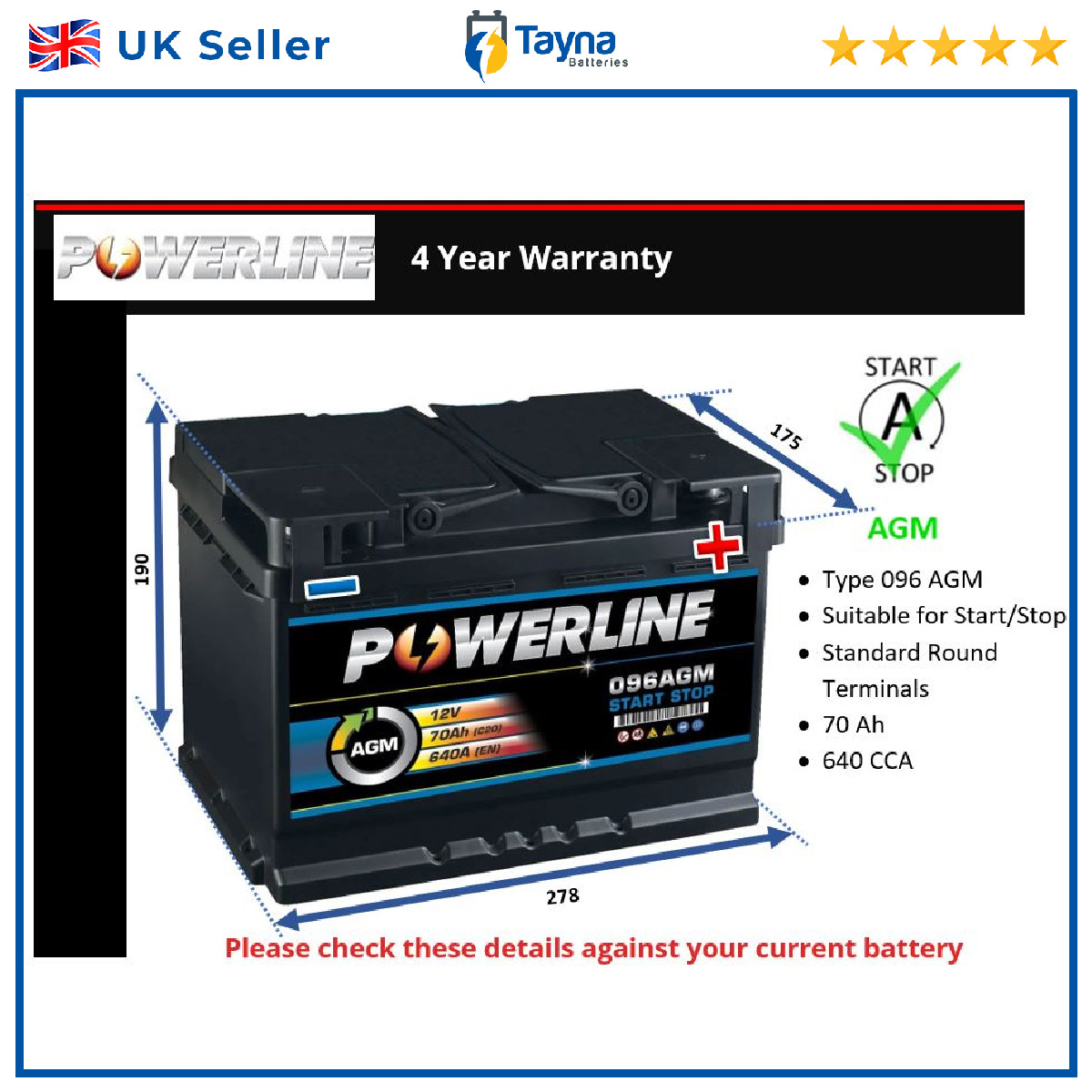 AGM Car Battery fits NISSAN JUKE QASHQAI MICRA NAVARA PULSAR Stop Start