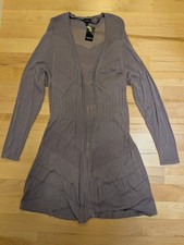 2 Torrid Purple Pointelle Long Sleeve Open Front Cardigan Light Sweater 18 20