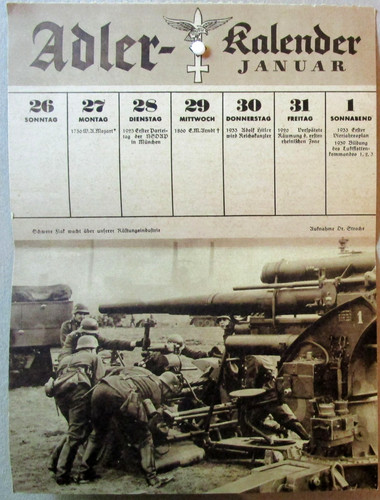 1943/44 Luftwaffe calender page