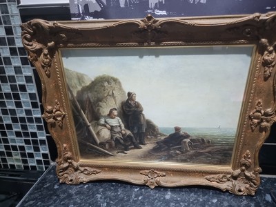 W Hessloehl ''Die Schmuggler'' um 1833 von G J Ford, schönes Ölgemälde