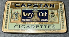 antique  ADVERTISING EMPTY CAPSTAN NAVY CUT CIGARETTE   TIN   