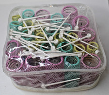 Vintage Mesh Brush Hair Rollers Curlers - 28 Piece Set With Picks - 4 Sizes