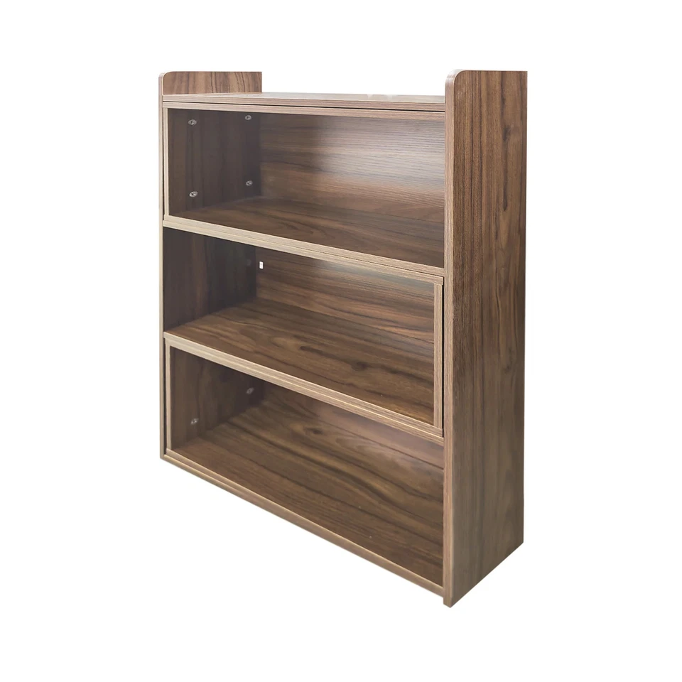 FORET Bookshelf Expandable Open Shelf Storage Unit 3 tier (60-110cm) Walnut - image 4 of 4