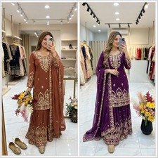 Salwar Kameez Indian Pakistani Wedding Party Wear Dress Bollywood Sharara Suit