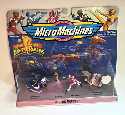 #ad Micro Machines Mighty Morphin Power Rangers Pink Ranger Set #5 74700 Vintage New $12.50