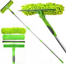 Professional Window Squeegee for Window Cleaning, 2 in 1 Rotatable Window