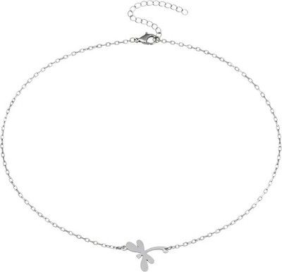 Stainless Steel Dragonfly Dainty Choker, Handmade Adjustable Layering Necklace