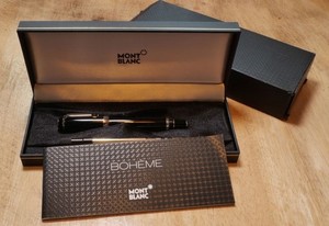 Montblanc Boheme Black With Platinum Trim With Onyx Stone Pristine Condition