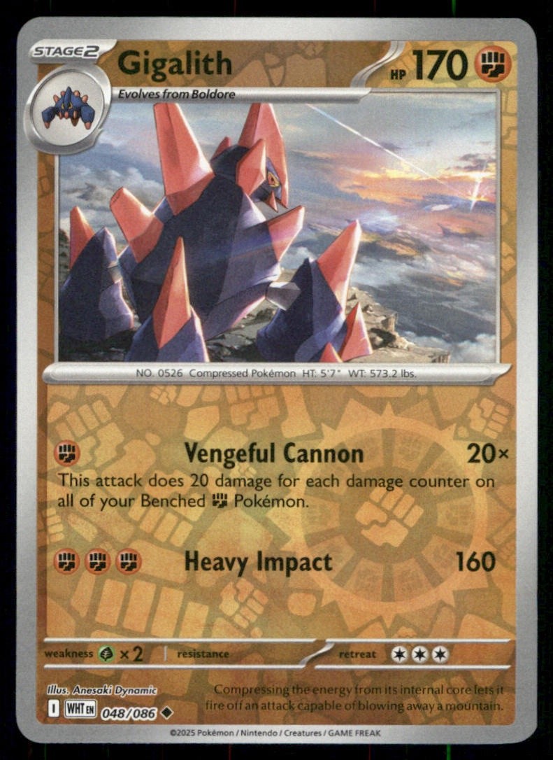 Gigalith 048/086 Uncommon SV: White Flare Pokemon Reverse Holofoil NM