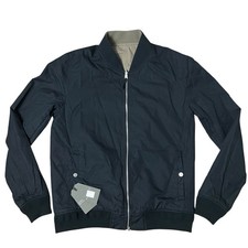 AllSaints Jacket Mens S Khaki Brown Reversible Bassett Bomber Zip Streetwear