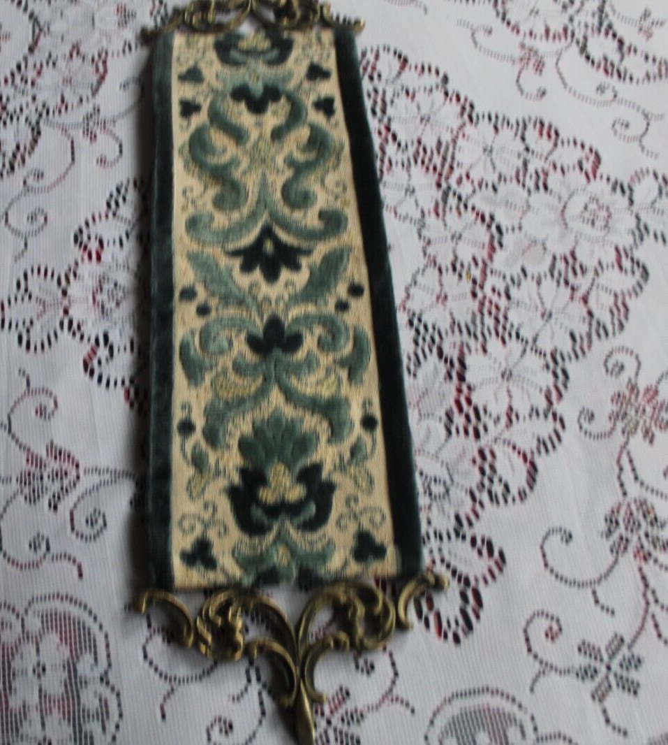 Vintage Corona Decor Tapestry Floral Wall Hanging Brass Ends 20" eBay