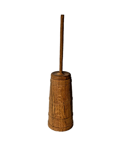 Carved Wooden Miniature Butter Churn Signed Handcrafted 8.5"H Vtg Rustic Country