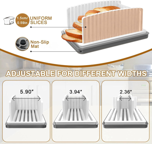 Neu Upgrade Brotschneidemaschine für hausgemachte Brotschneidemaschine verstellbare Breite - Bild 3 von 12