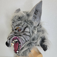 Scary Big Bad Wolf Rubber Adult Mask Halloween Werewolf Monster Costume