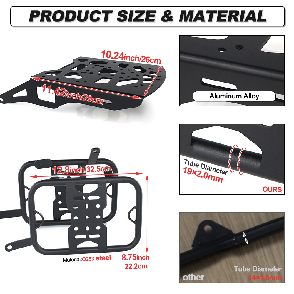 Rear Rack Side Pannier Rack Fit For Kawasaki KLX250 /KLX250S/KLX250SF ...