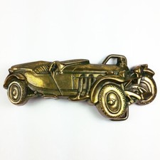 Vtg Mercedes Benz SSK Cabriolet Roadster Car Solid Brass Belt Buckle