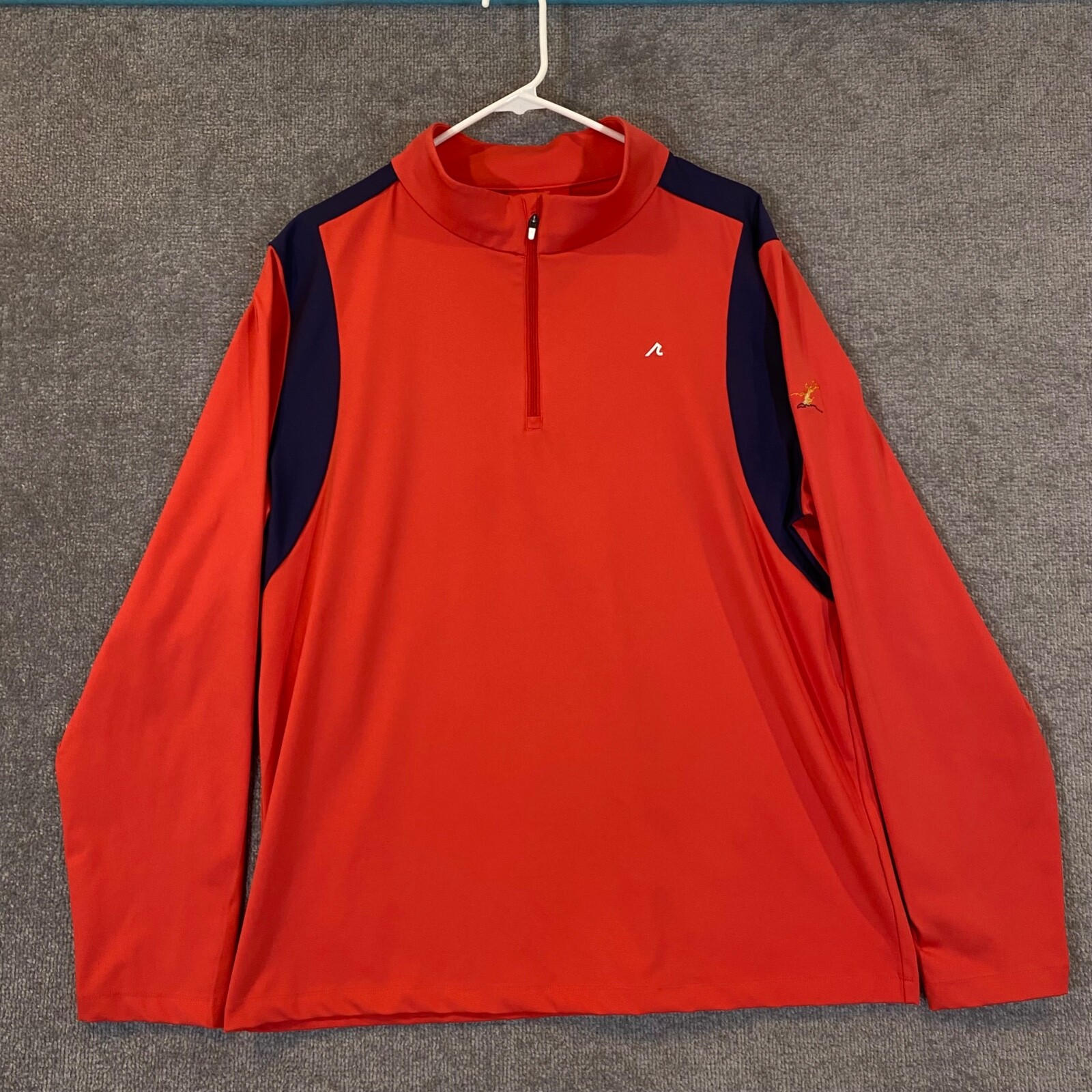 Redvanly Pullover Mens Large Reddish Orange Quarter Zip Golf Performance Jacket