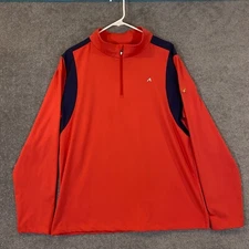 Redvanly Pullover Mens Large Reddish Orange Quarter Zip Golf Performance Jacket