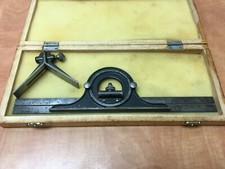 STARRETT No.4 Grad 12" Machinist Combination Square & Brown Sharpe Protractor