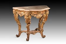 Console table with lion heads. Possibly Italian school, 18th century.