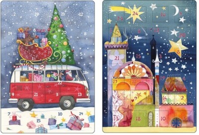 A5 Aufstell-Adventskalender-Karte''Stern / Bulli Ausw.''15x21 Kristiana Heinemann