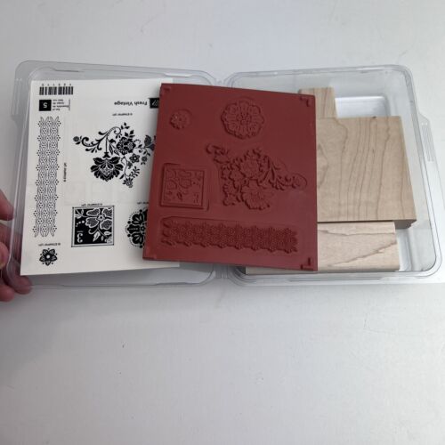 Stampin Up "Fresh Vintage" Set di 5 francobolli - fiori bordo medaglione botanico - Foto 3 di 3