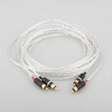 Pair 3AG OCC Copper Silver Plated HIFI RCA Audio Interconnects Cable Signal Line