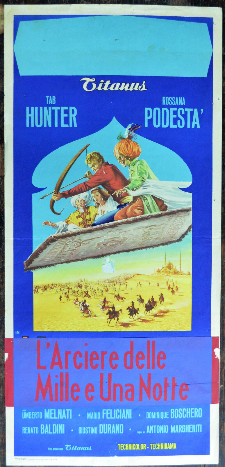 Locandina originale film L'arciere delle mille e una notte (1962) - Regia di Antonio Margheriti