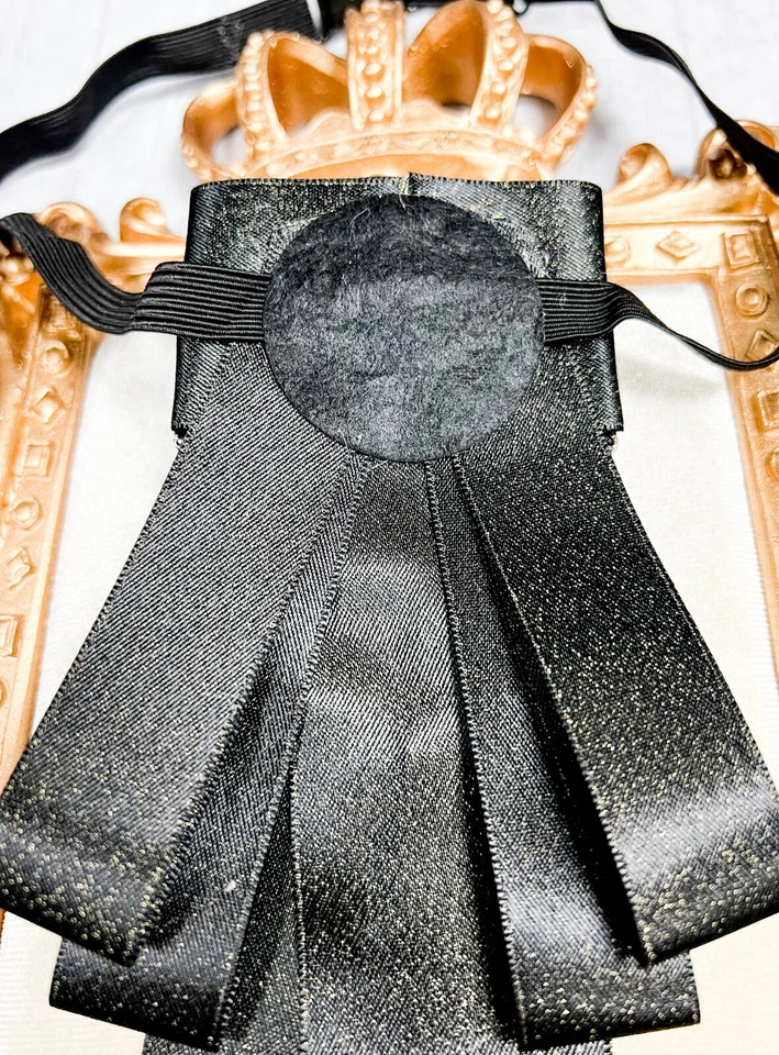 Pajarita negra, corbata de evento formal, corbata de cristal negro, corbata ajustable Foto 3 de 4