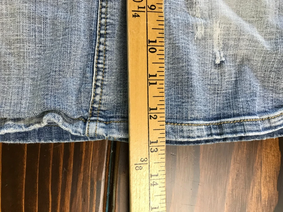 Falda HIDRÁULICA Para Mujer Talla 11/12 Azul Denim Contraste Puntada Arrugas Blanqueador Foto 4 de 4