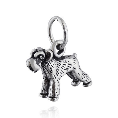 Schnauzer Dog Charm 925 Sterling Silver Miniature Giant