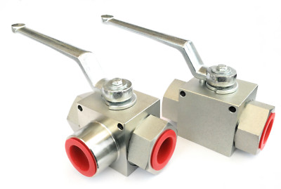 2 & 3-Wege Hydraulikkugelhahn - 1 Zoll BSP - 500 Bar - mit Befestigungslöchern