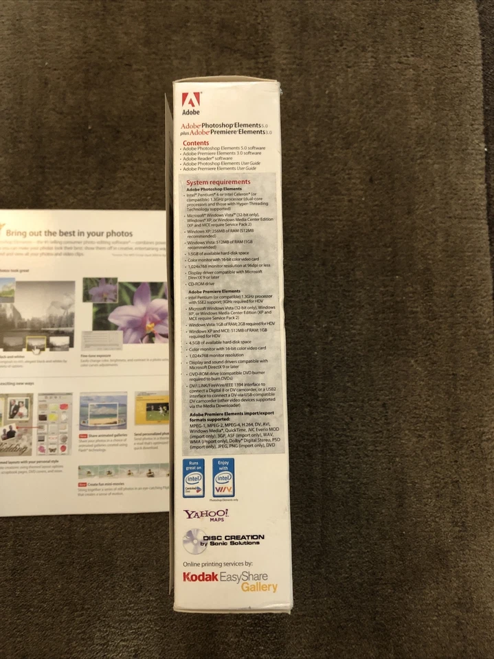 SEALED Adobe Photoshop Elements 5.0 & Premiere Elements 3.0 Win XP CD FREE SHIP - Image 3 of 4