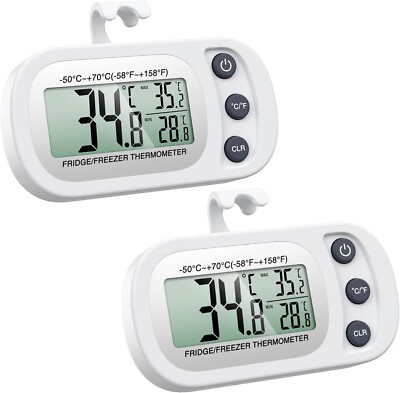 ORIA Kühlschrank Thermometer, 2 Stk. Digitale Gefrierschrank Thermometer, Küchen