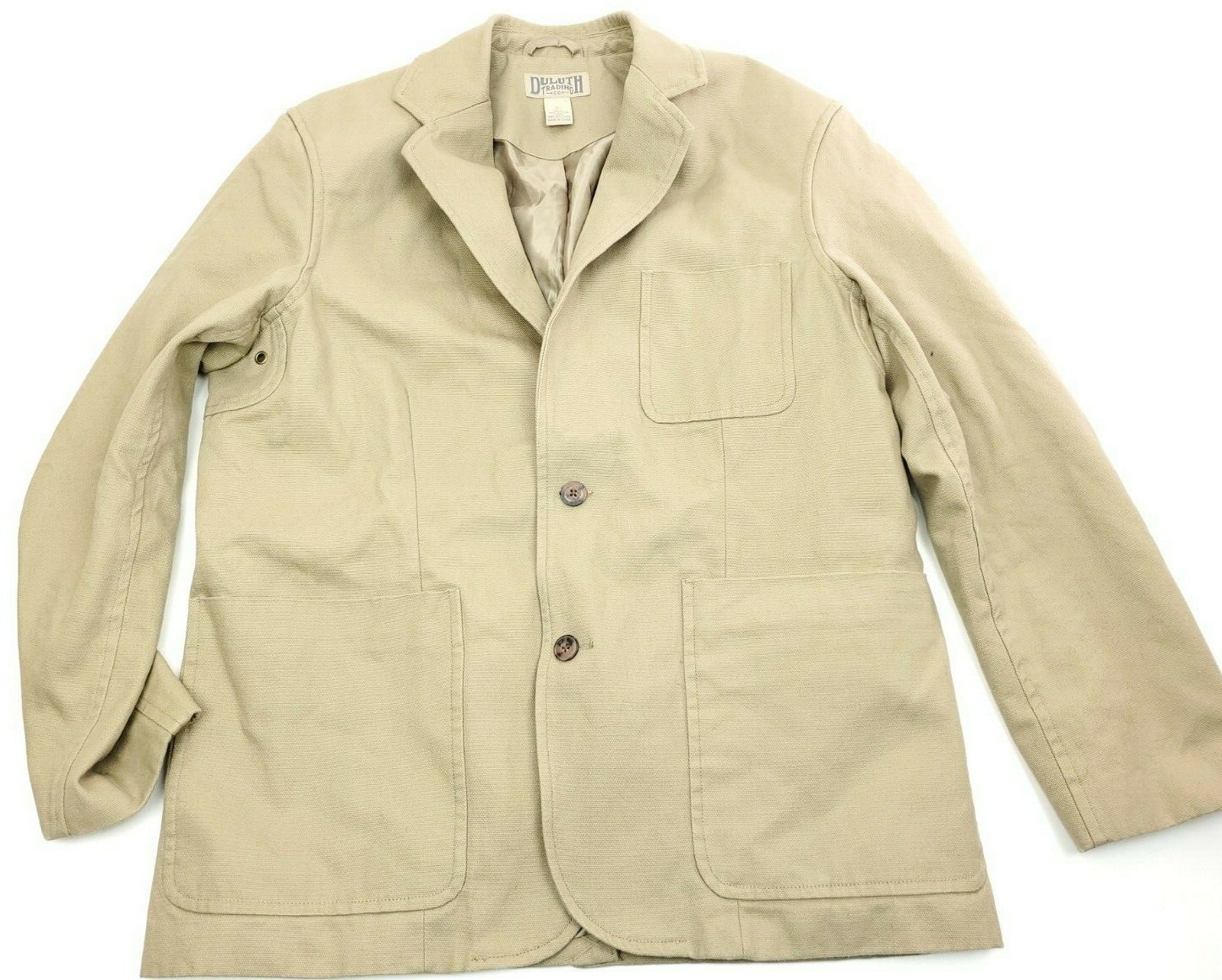 Canvas Cotton Blazer Field Jacket Beige 