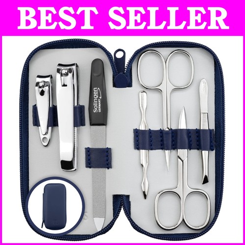 Stylish 7-Piece Nail Kit with Real Leather Case - Perfect Gift for All Occasions