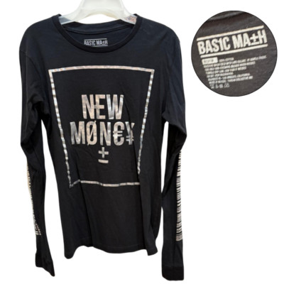 Basic Math Black Long Sleeve Shirt Men s Medium Graphic Tee