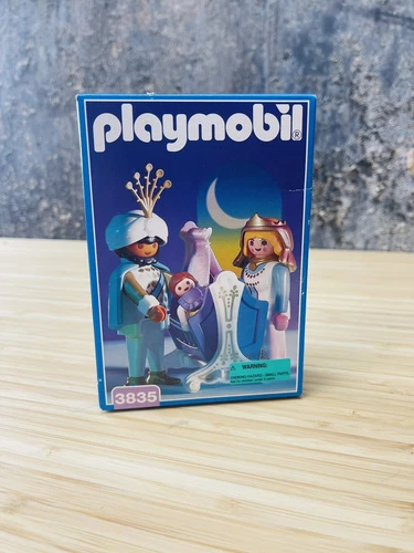 NEW Vintage Playmobil Fairytale Castle Figures 3835 Sultan, Princess, Baby, Crib