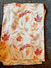 Quality Autumn Leaves Cloth Tablecloth Thanksgiving Fall Fabric 55 x 77 Sheen