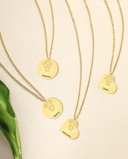Custom Engraved Name Boy Girl Pendant Stainless Steel Necklace Family Jewelry
