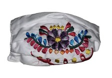 artesanal mexican face mask embroidered washable cubre bocas adult one size