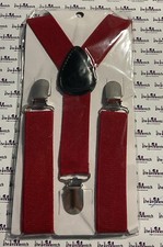 Unbranded Toddler Red Adjustable Clip-On Suspenders BRAND NEW