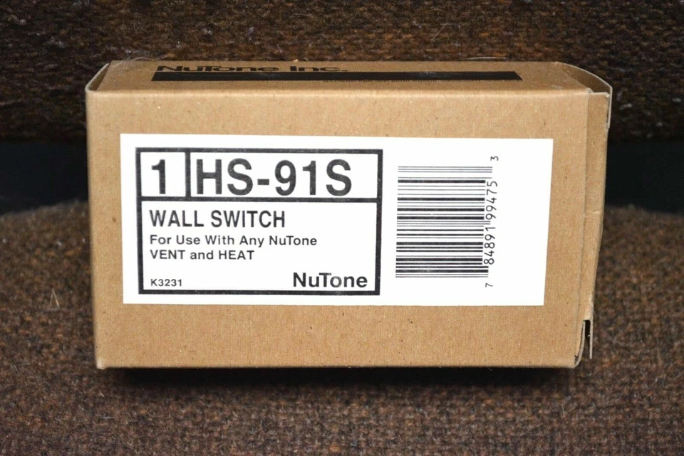 Interruptor dúplex con palanca eléctrica NuTone HEAT VENT SE ENVÍA SÚPER RÁPIDO NUEVO HS-91S Foto 3 de 4