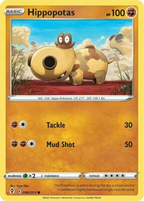 4x Hippopotas - 084/203 - Common NM-Mint Pokemon SWSH07 - Evolving