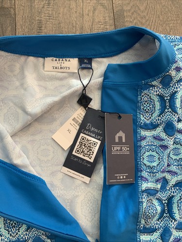 Talbots Cabana Life x Cover Up Dress Size XL UPF 50+ Blue White Resort Wear - Picture 14 of 16