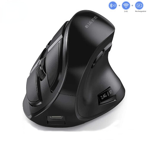 Rechargeable Bluetooth 2.4G Wireless Vertical Ergonomic Optical Mouse