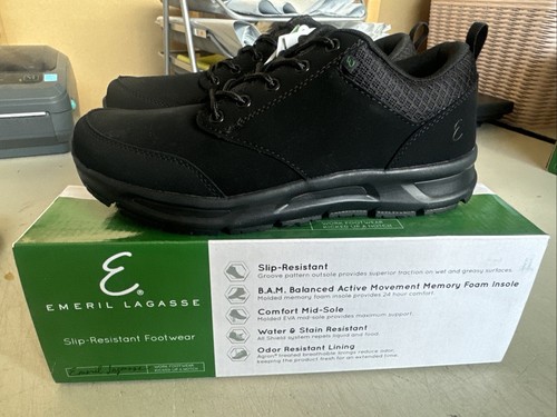 PICK SIZE - Emeril Lagasse Womens BLACK Quarter Nubuck Slip Resistant Sneakers - Picture 4 of 9